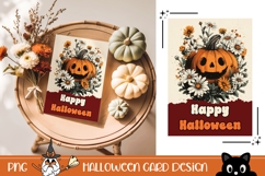 Retro Halloween Greeting Card, Vintage Halloween Wall Art Product Image 1