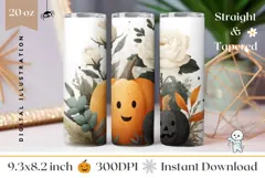 Halloween Pumpkin Tumbler Wrap, Fall Tumbler Sublimation Product Image 1