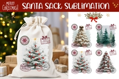 Watercolor Christmas Tree Santa Sack Designs, Winter Print Product Image 1