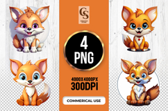 Adorable Fox Clipart Sublimation PNG Product Image 1