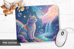 Vibrant Dreamscape Rainbow Cat Mouse Pad PNG Design Product Image 1