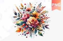 Autumn Flowers Sublimation - Clipart PNG Design Product Image 1