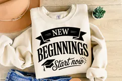 New beginnings Start now svg | Graduation Svg | Shirt Svg Product Image 2