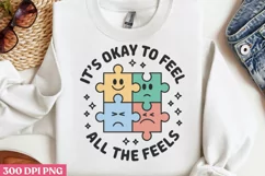 It's okay to feel all the feels PNG, Groovy Mental Health PN Product Image 2