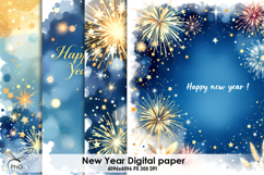 New Year digital paper, background clipart Product Image 1