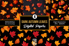 Dark Autumn Leaves Digital Paper Product Image 1