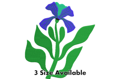 Purple Iris Flower Three Size Embroidery Design Product Image 1