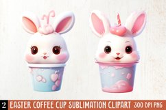 Easter Coffee Cup Sublimation Clipart, Watercolor Clipart Product Image 1