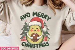 Avo Merry Christmas PNG, Avocado Sublimation PNG Product Image 2