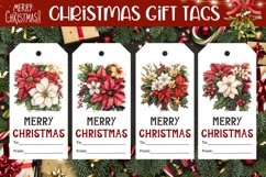 Christmas Flowers Gift Tags, Winter Gift Tag Printable Product Image 1