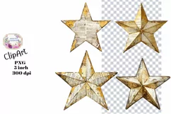 Ephemera, Mixed Media, Stars, PNG, Junk Journal, Clipart Product Image 1