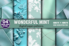 Wonderful Mint Digital Background Paper PNG Product Image 1