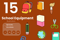 School Equipment Illustration Pack Product Image 1