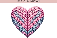 Valentine knitted heart png design for T-shirts Product Image 1