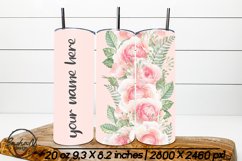 Flower tumbler wrap, Personalized tumbler sublimation Product Image 1