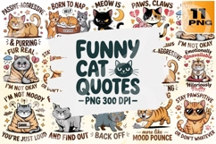 Funny Cat Quotes PNG - 11 Designs Product Image 1