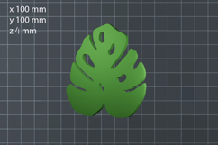 Monstera leaf coaster stl file, 3d printing decor Product Image 2