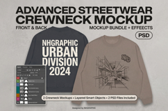 Advanced Streetwear Crewneck Sweatshirt PSD Mockup Bundle Product Image 1