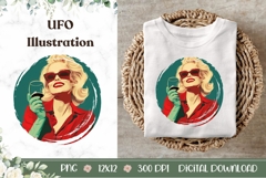 Summer Girl Illustration, Cartoon Girl With Wine PNG Product Image 1