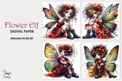 Flower elf digital paper, background clipart Product Image 1
