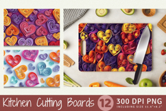 Paper Quilling Hearts Cutting Boards sublimation Design Product Image 1