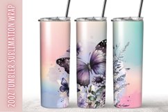 20oz Butterfly Pastel Tumbler Wrap Product Image 1