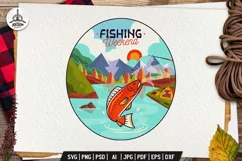 Camping SVG - Fishing Weekend - PNG DXF - Travel Sticker Product Image 1