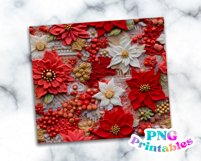 3D Christmas 20 oz Skinny Tumbler Wrap Product Image 2