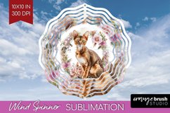 Floral Cat Wind Spinner Sublimation PNG - Flowers Round Product Image 1