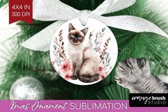 Floral Cat Ornament PNG - Flowers PNG Sublimation Product Image 1