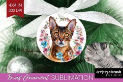 Floral Cat Ornament PNG - Flowers PNG Sublimation Product Image 1