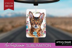 Floral Cat Air Freshener PNG - Flowers PNG Sublimation Product Image 1