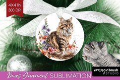 Floral Cat Ornament PNG - Flowers PNG Sublimation Product Image 1