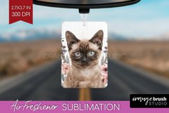 Floral Cat Air Freshener PNG - Flowers PNG Sublimation Product Image 1