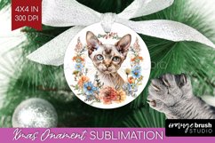 Floral Cat Ornament PNG - Flowers PNG Sublimation Product Image 1