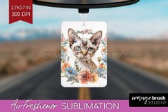 Floral Cat Air Freshener PNG - Flowers PNG Sublimation Product Image 1
