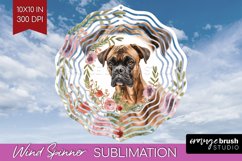 Floral Dog Wind Spinner Sublimation PNG - Flowers Round Product Image 1
