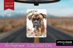 Floral Dog Air Freshener PNG - Flowers PNG Sublimation Product Image 1