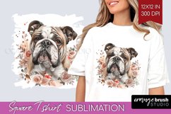Floral Dog Square Tshirt Background - Flowers PNG Product Image 1