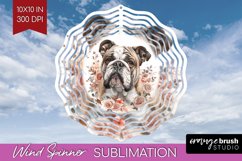 Floral Dog Wind Spinner Sublimation PNG - Flowers Round Product Image 1