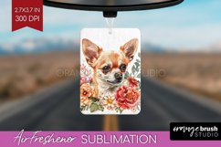 Floral Dog Air Freshener PNG - Flowers PNG Sublimation Product Image 1