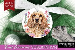 Floral Dog Ornament PNG - Flowers PNG Sublimation Product Image 1