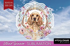 Floral Dog Wind Spinner Sublimation PNG - Flowers Round Product Image 1
