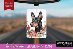 Floral Dog Air Freshener PNG - Flowers PNG Sublimation Product Image 1