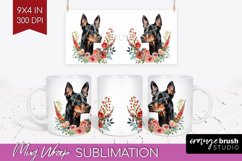 Floral Dog Mug Wrap - Flowers Mug PNG Sublimation Product Image 1