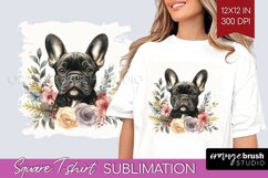 Floral Dog Square Tshirt Background - Flowers PNG Product Image 1