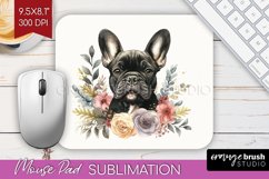 Floral Dog Mouse Pad Sublimation - Flowers Mousepad PNG Product Image 1