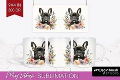 Floral Dog Mug Wrap - Flowers Mug PNG Sublimation Product Image 1
