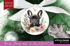 Floral Dog Ornament PNG - Flowers PNG Sublimation Product Image 1