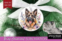 Floral Dog Ornament PNG - Flowers PNG Sublimation Product Image 1